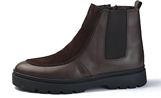 حذاء هاف بوت للرجال من الجلد الطبيعي والشمواه ونعل مطاطي مضاد للانزلاق عالي الجودة