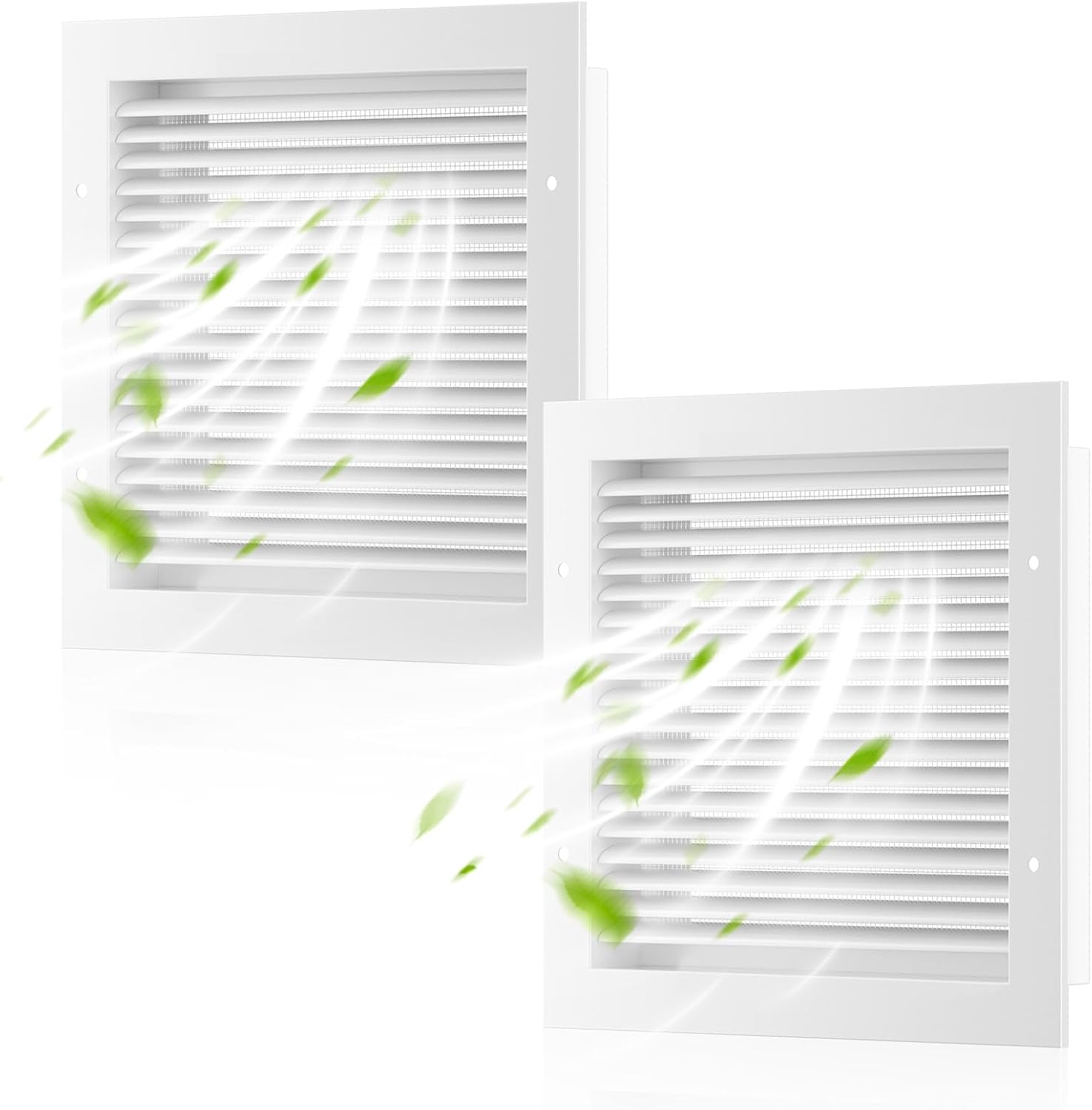 Hon&Guan 2 Pack 16 x 16 Inch Aluminum Gable Vent with Screen for Attic