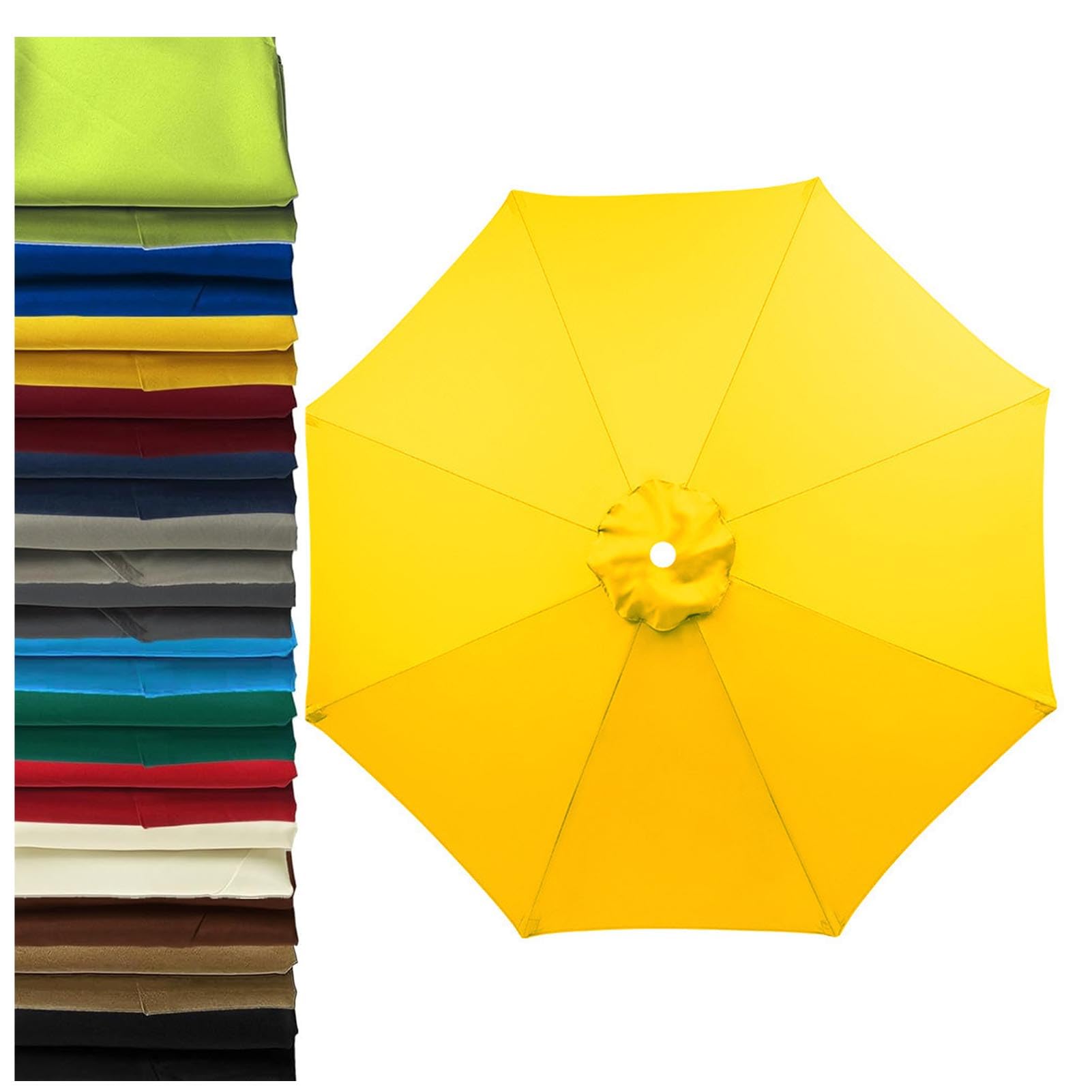 2m-3.5m Replacement Parasol Canopy 6 Ribs/8 Ribs Parasol Replacement Canopy, UPF 50+ Garden Parasol Replacement Canopy, Garden Umbrella Replacement Cover (Yellow,8ribs:3.5m/11.5ft)