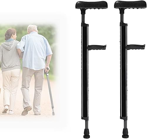 Muletas para axilas para adultos, muletas ajustables para caminar con cómodas almohadillas para las axilas, asas ergonómicas, bastones para caminar