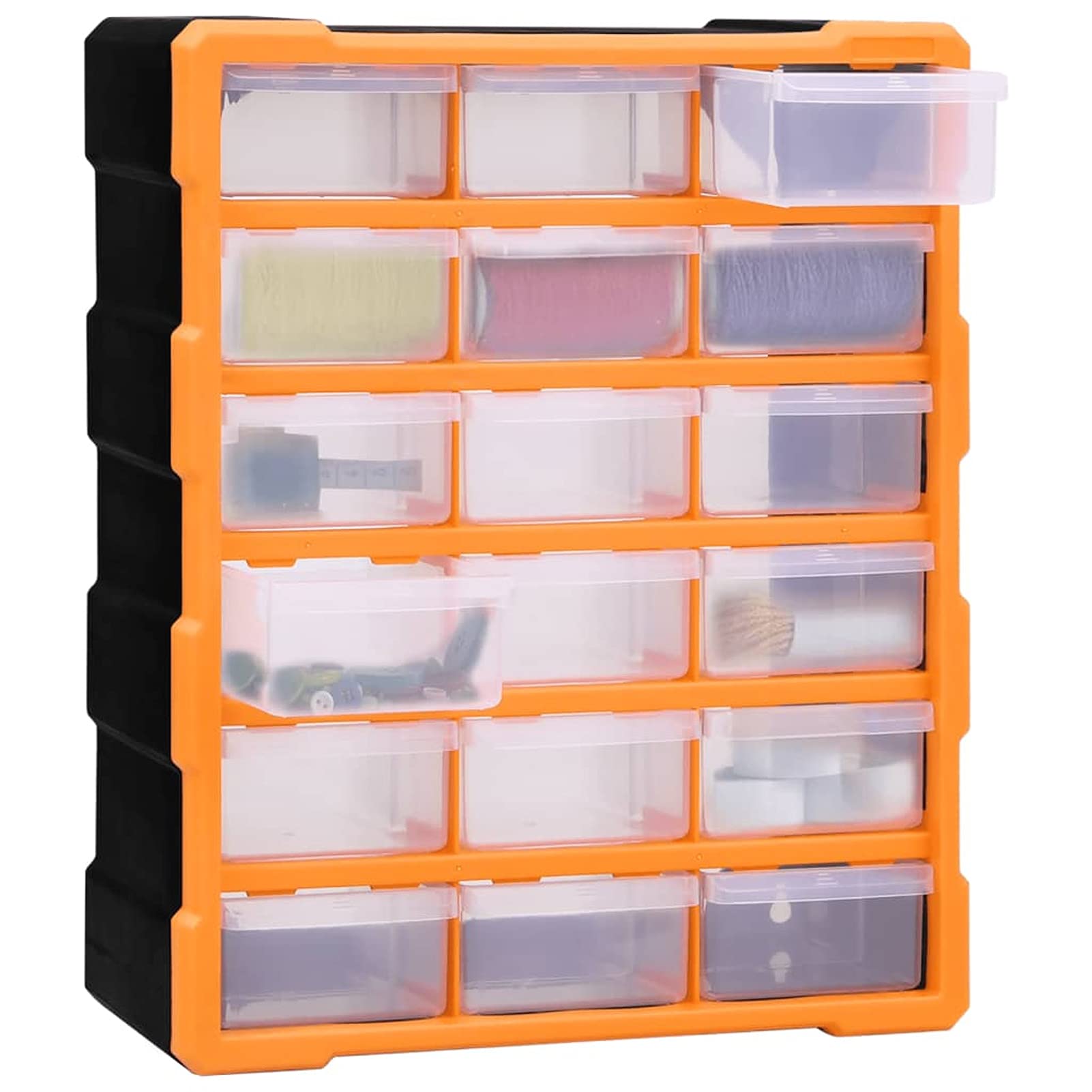 Gecheer Mobile Contenitore con 18 Cassetti Medi 38x16x47 cm,Cassettiera Box Organizer Porta Minuteria per Officina,Cassetti Multiuso,Scatole per Cucito in Plastica/Scatole per Componenti