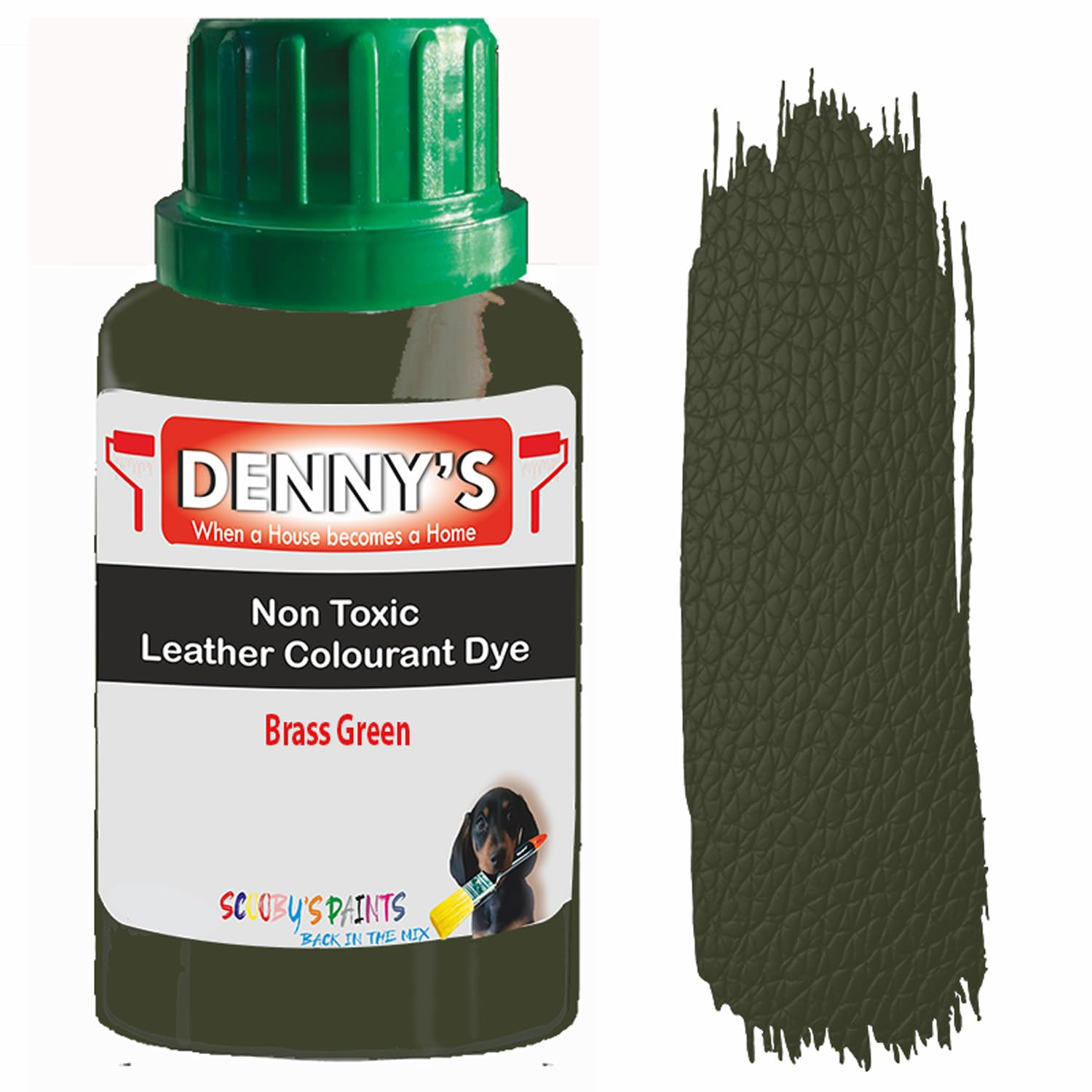 All in One Leather Colourant Self Seal Leather Dye Repair Paint for Furniture, Sofas, Car Seats (Brass Green, 100ml Bottle)