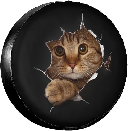 Miniatura 8 de Funda de neumático de repuesto de mapache lindo con bandera estadounidense, impermeable, protector de neumáticos a prueba de polvo, ajuste universal