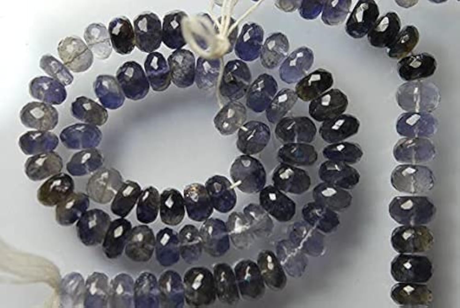 Iolite bleu saphir naturel en perles rondelles facettées LKBEADS de 9 à 11.5mm pour bijoux