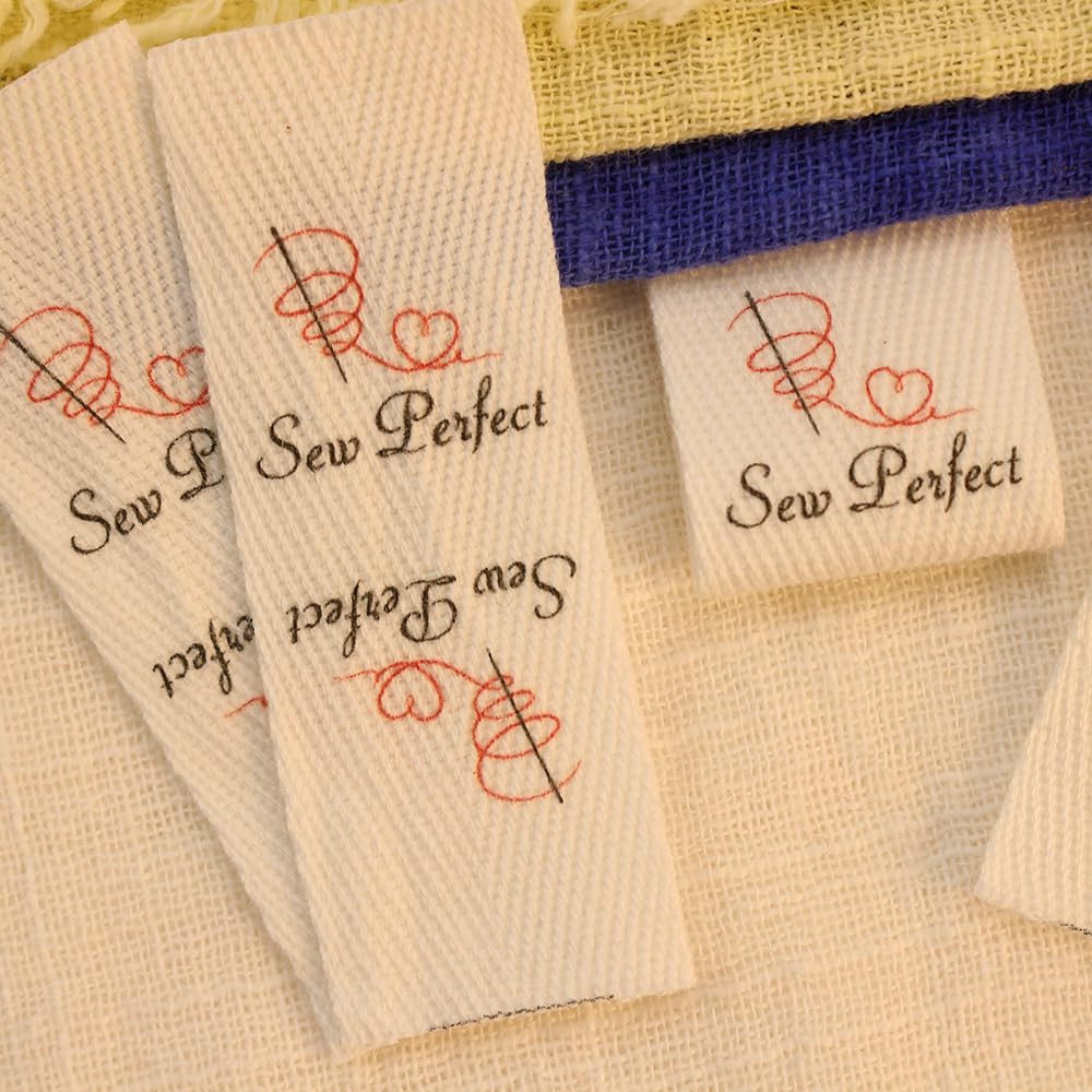 Etiquetas de ropa, etiquetas de sarga, etiquetas personalizadas, etiquetas personalizadas, etiquetas de costura, nombre comercial, logotipo, etiqueta de cinta de algodón (2056)-500 piezas