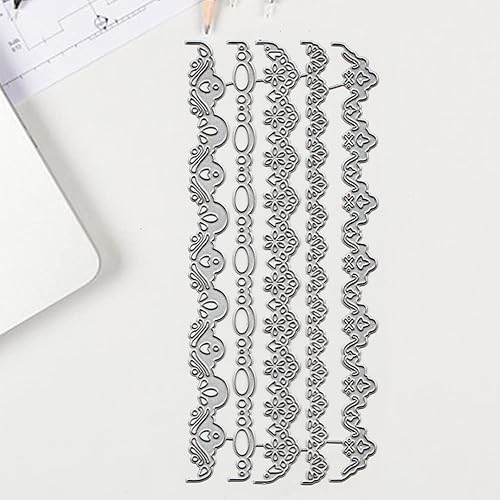 Miniatura 9 de 2 troqueles decorativos de borde de flores para hacer tarjetas, troqueles de corte con patrón de flores para álbumes de recortes en papel de