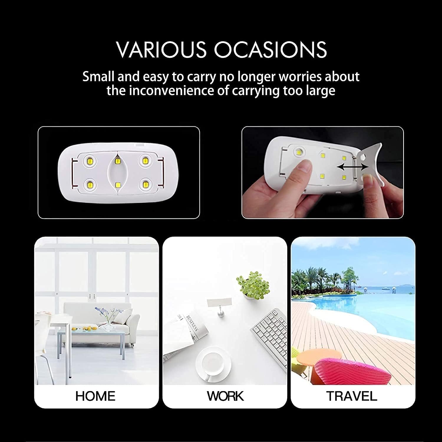 SUN Mini UV/LED Nail Lamp β Portable USB Gel Nail Dryer for UV Gel, LED Gel, Nail Art, Quick Curing Lamp for Home & Travel (SUN Mini) 3