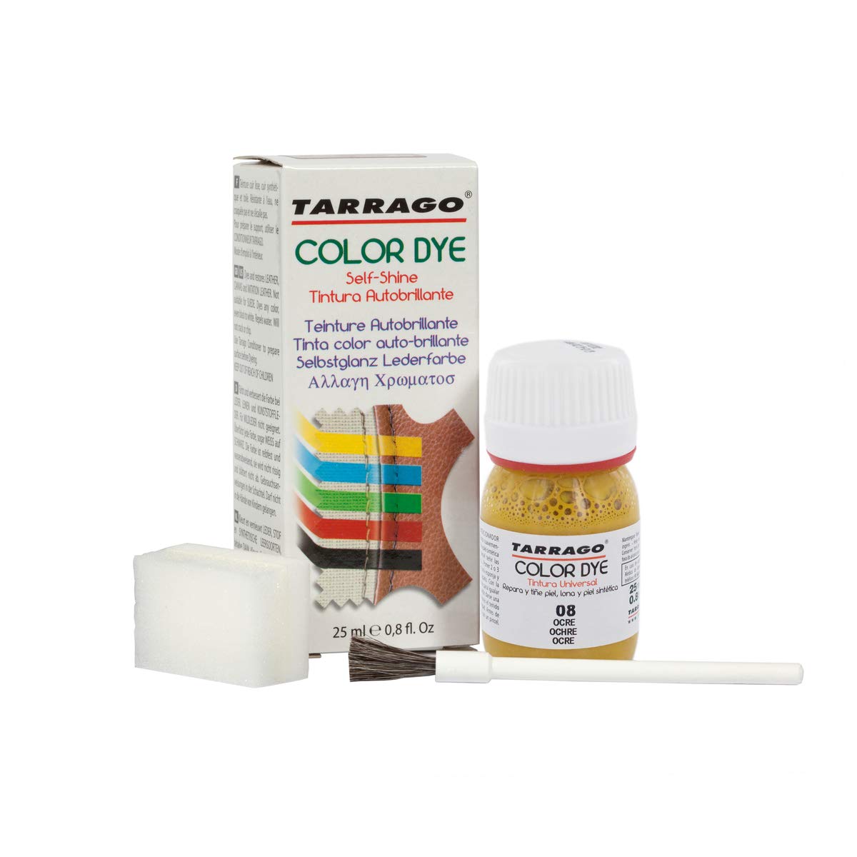 Tinte para Zapatos y Bolsos de Cuero y Textil con Esponja y Brocha | Cubre Rozaduras y Desgastes del Calzado | Gama de 90 colores — view 53