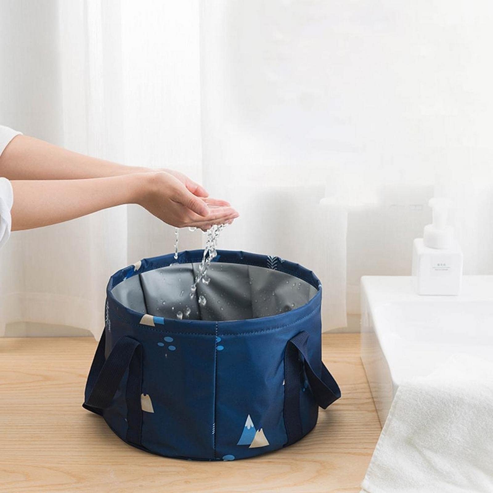 JINGYAN Bains de pieds Collapsible Foot Bath Basin Foldable Soak Tub For Soaking Feet Washing Vegetable And Fruit Outdoor Camping