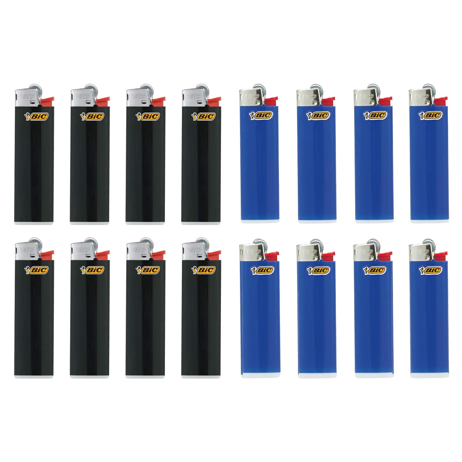 ビック(Bic) ライター J23 8本×2色 16本セット スリム 使い捨て やすり ブラック ブルー J23E-BLK8P-BLU8P