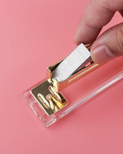 Miniatura 4 de Engrapadora de acrílico transparente, engrapadora de escritorio, grapadora de oficina, elegante accesorio de escritorio moderno para el escritorio