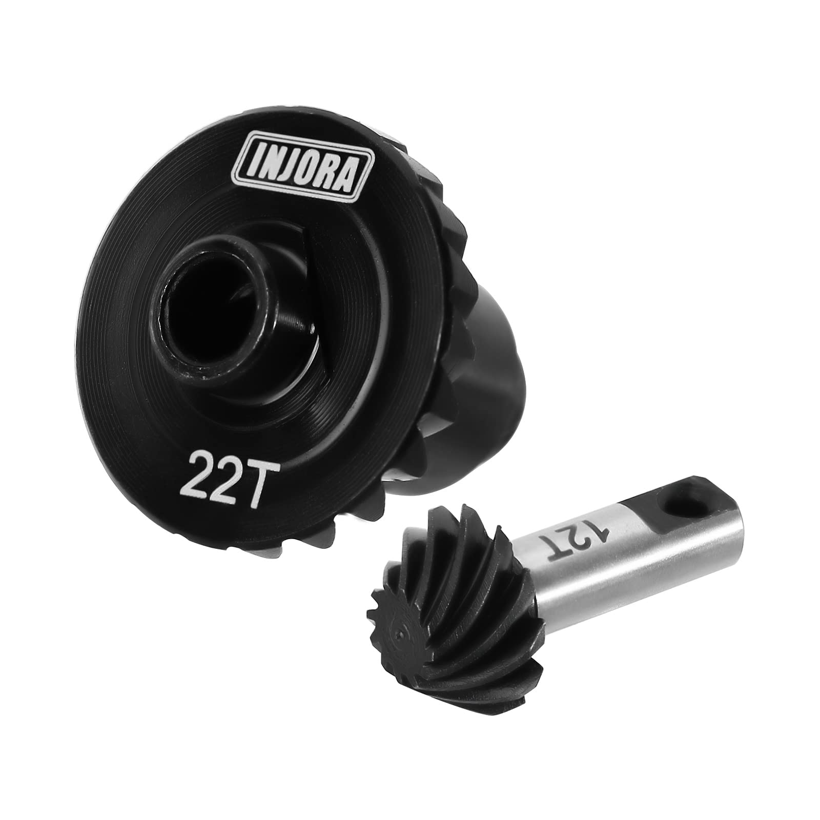 INJORA 12/22T Overdrive Helical Gear Set Front Rear Axles Steel Alloy Gear for TRX4M Upgrade 1/18 RC Crawler Car, 7g/Set