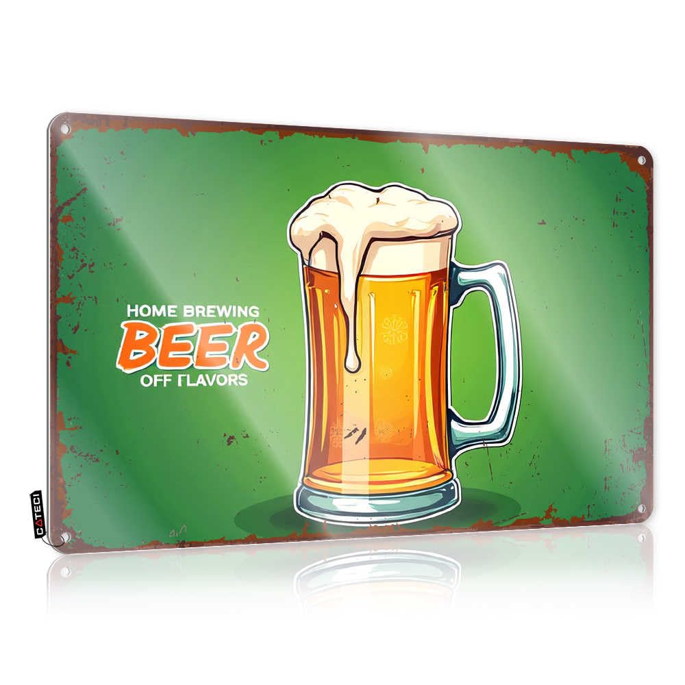 Fzfn Colour Poster Indie Decor Vintage Style | Home Brewing Beer: Off Flavors Explained Awesome Fun Home Decor(20X30cm)