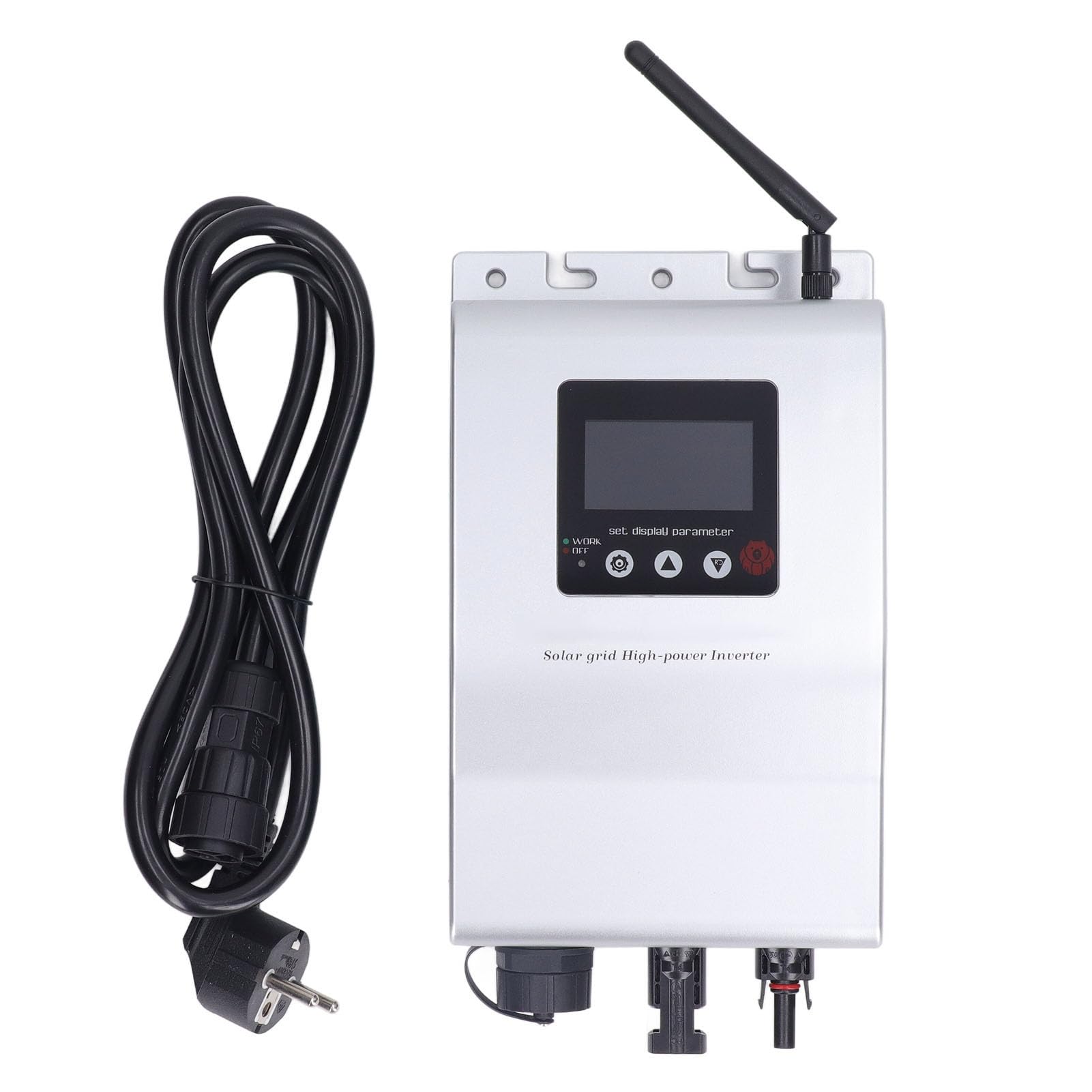 FTVOGUE Micro Inverter Connesso Alla Rete Micro Inverter in Lega di Alluminio Efficienza Al 94% WiFi Bluetooth Controllo APP Onda Sinusoidale Pura per Solare Domestico Uso Esterno (800 W)