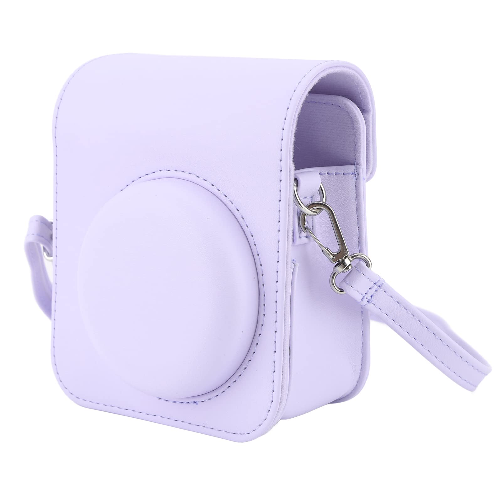 banapoy Instant Camera Case, Instax Mini 12 Camera Protective Case Bag With Adjustable Shoulder Strap, Portable PU Leather Camera Carrying Bag for Instax Mini 12 Camera (Iris Purple)