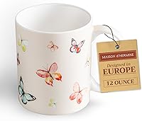 Vista 61 de Maison d' Hermine Taza de café con asas, tazas de porcelana fina de hueso, paquete de una taza de té para bebidas calientes, capuchino latte