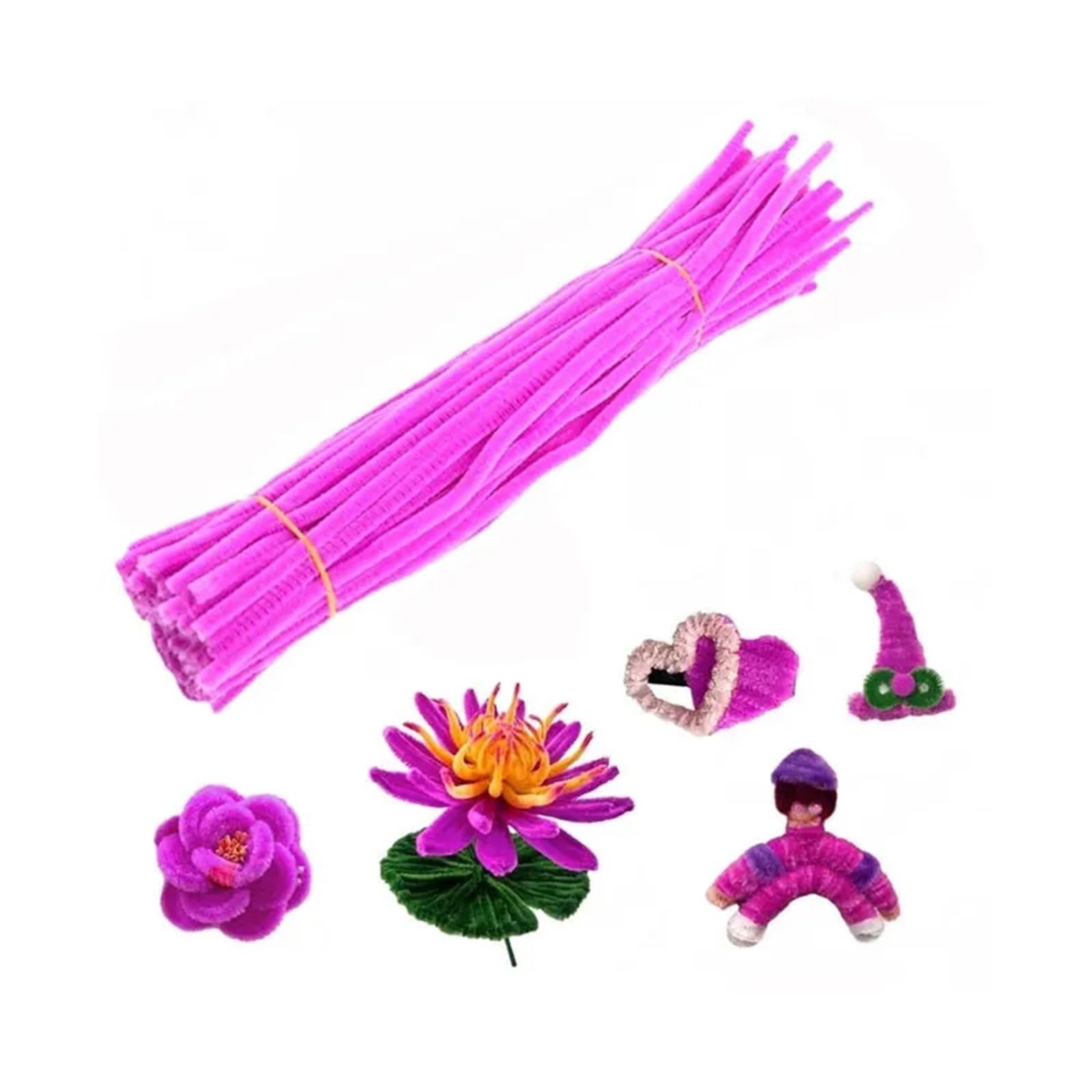 TGDGFKIAS Cure-pipes pour loisirs créatifs, Chenille tiges cure-pipes multicolore paquet de 100-1000 pièces(Color 18,100PCS)