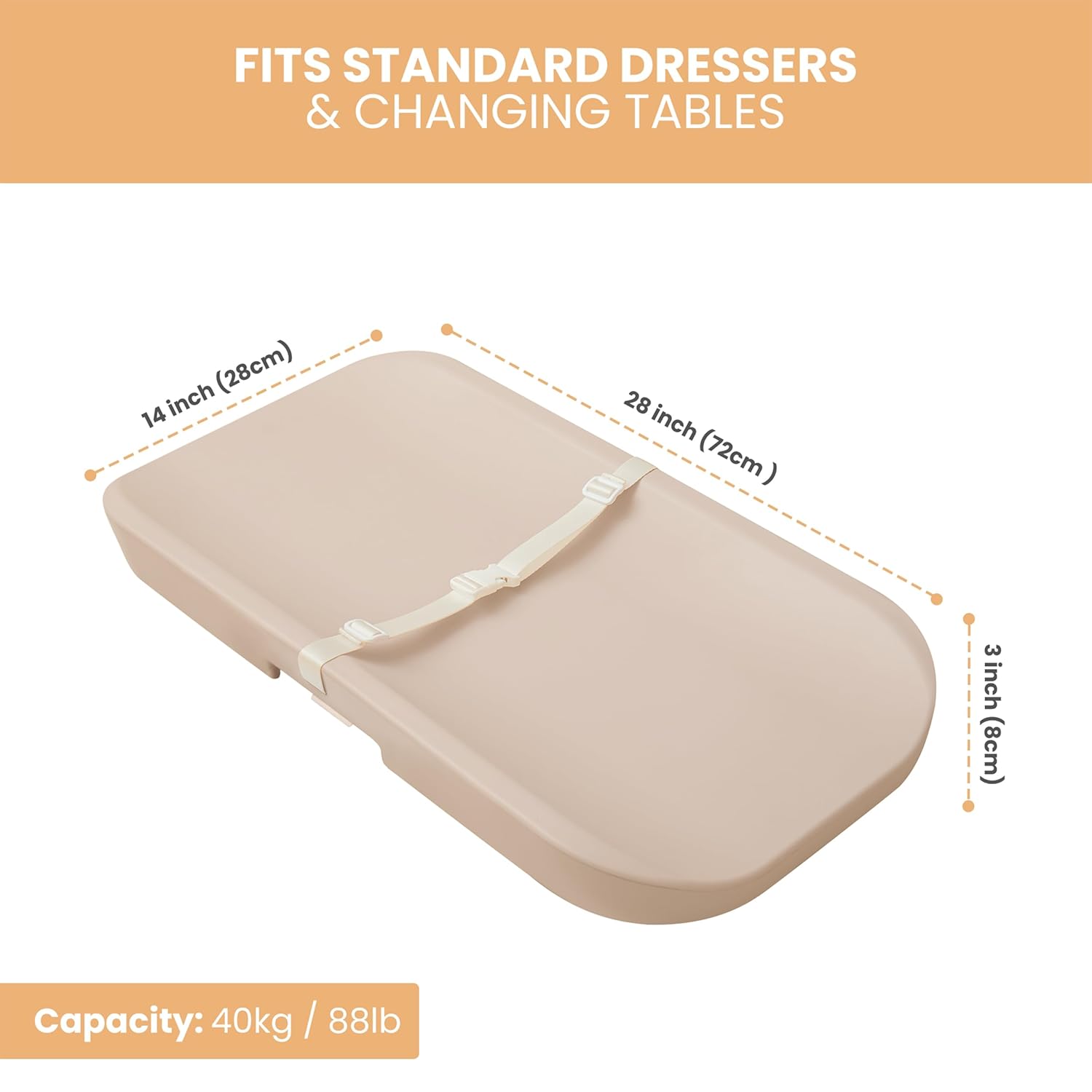 Baby Changing Pad, Luxury Baby Scale, 2-in-1 Baby Smart Scale and Change Pad, Waterproof, Wipeable Changing Pad with Safety Belt, Non-Slip Pad for Dresser, Easy to Clean & Portable Pad