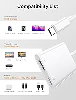 Vista 7 de Adaptador AV digital USB C a HDMI para iPhone 16 15,1080P Video y Audio Sync Convertidor de pantalla Adaptador AV con puerto de carga para iPhone