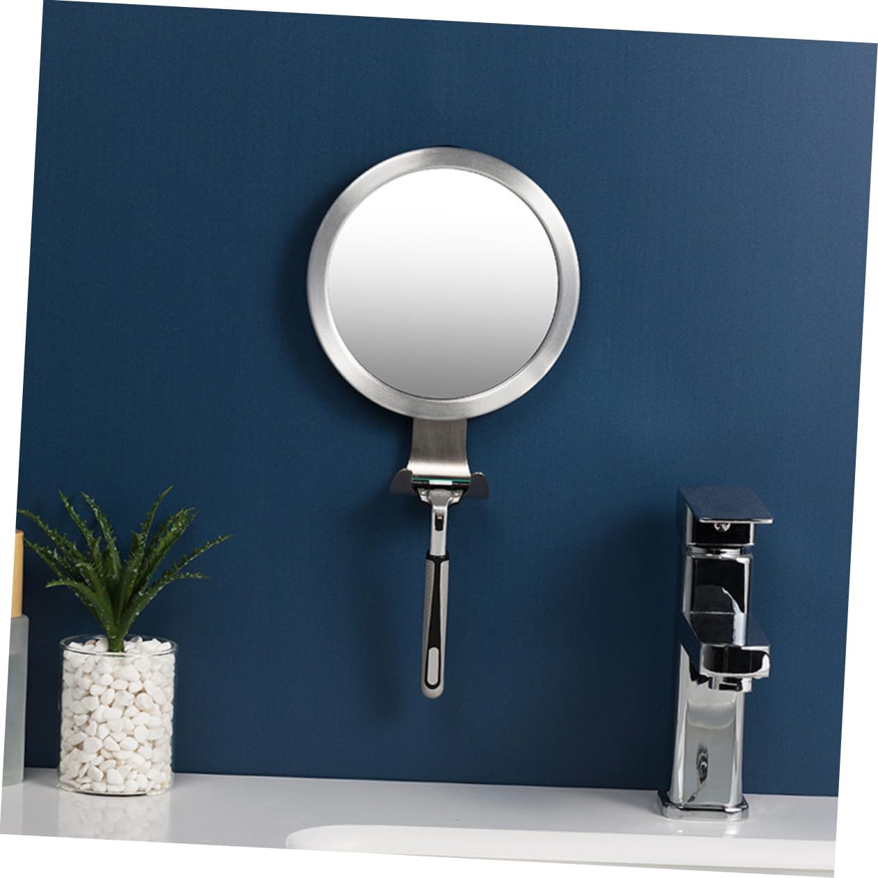 Fogless Shower Mirror Fog Bathroom Mirror Hook Easy Install Remove for Shaving Makeup Style