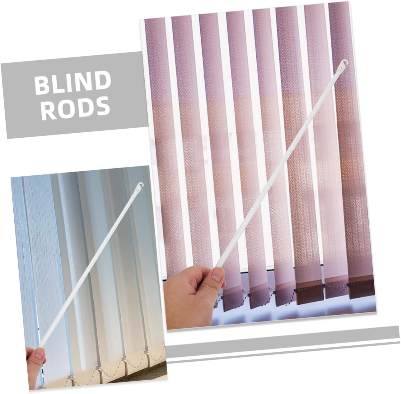 5pcs Vertical Blind Replacement Window Blind Stick Hook for Easy Use Lightweight and Practical Tilt Rod for Curtains