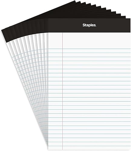 Staples TRU RED Bloc de notas, 5 x 8 pulgadas, bloc de notas legales de rayas estrechas, bloc de escritura para el hogar, oficina, escuela, paquete