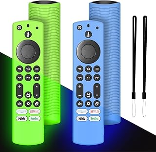 [2Pack] NS-RCFNA-21 Remote Cover for Toshiba and Insignia CT-RC1US-21 CT95018 FireTV Alexa Voice Control, Silicone Remote Case for TV Omni Series and 4-Series 4K UHD Smart TV Remote Glow in Dark