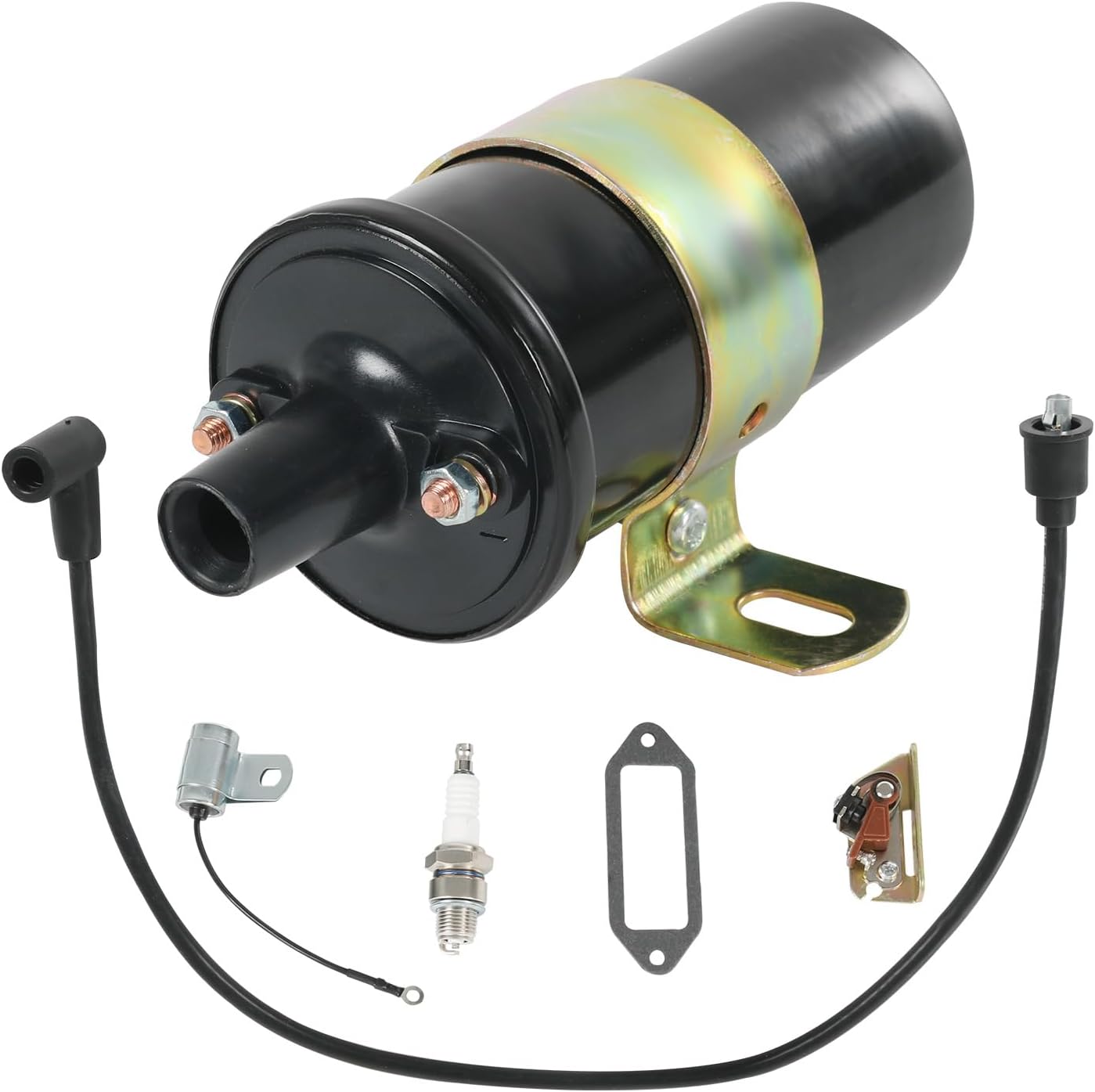 Ignition Parts Kit - Coil, Points, Condenser, Spark Plug Wire Fit for K90 K91 K141 K161 K181 K241 K301 K321 K341 K361 K482 K532 K582 Replacement for Kohler OEM