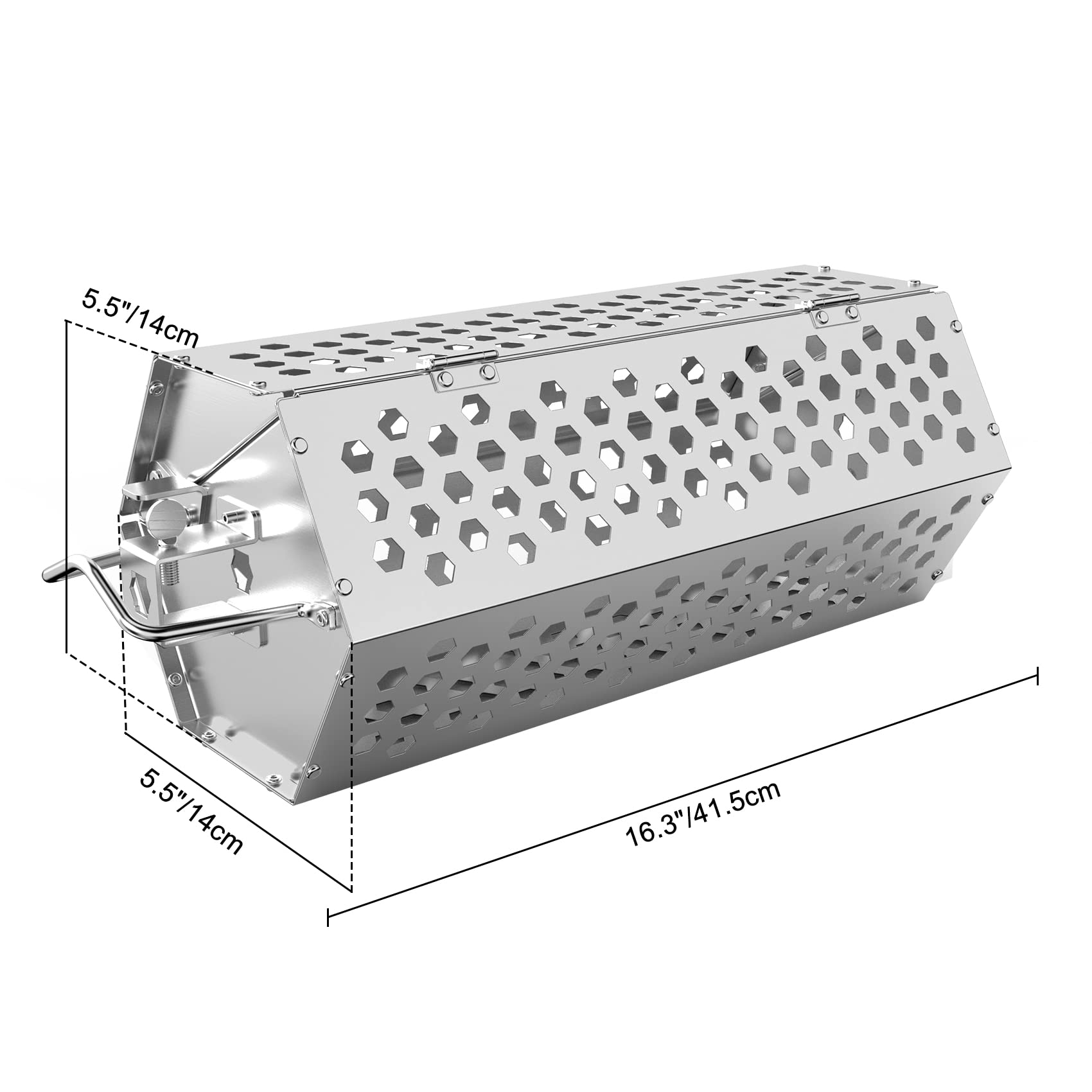 onlyfire Cestello rotondo in acciaio inox per girarrosto per la maggior parte delle griglie | Grande capacità di 43,2 cm, ideale per cucinare verdure, ali di pollo, gamberetti
