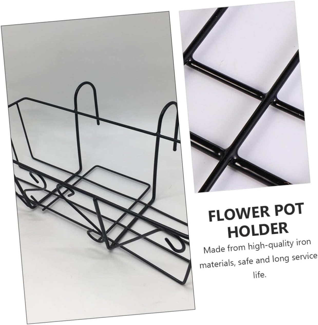 Mipcase 2Pcs Railing Planter Holder Outdoor Balcony Hanging Flowerpot Rack Durable Hanging Bonsai Stand for Vertical Gardening Plant Display