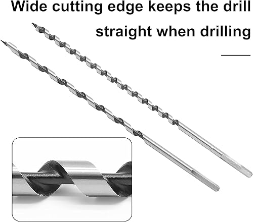 Miniatura 5 de Broca de taladro para madera de 14 de pulgada de diámetro, 9 pulgadas de longitud, cortador de agujero para madera dura, madera blanda, paquete de 2