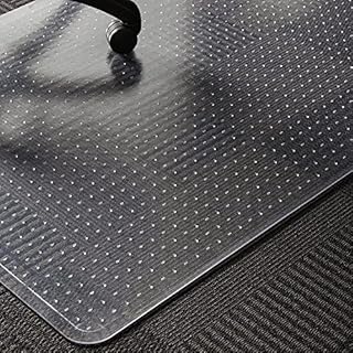 Office Chair Mat for Carpet, WASJOYE Transparent PVC Desks Mat Large 120x75cm with Non-Slip Studded Backing Pile Carpet Protector for Home Office Study