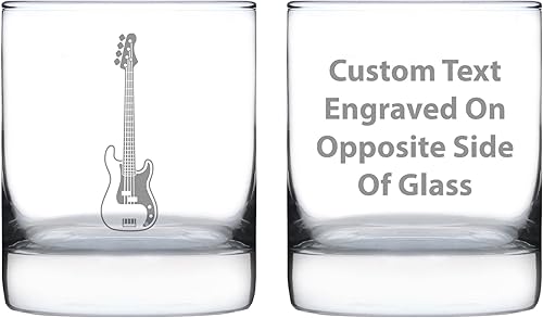 Miniatura 7 de Electric Bass Rocks Glass - Music Gifts for Bass Players, Teachers and Musical Accessories for Musicians that Play Bass Guitar - 10.25 Oz Glasses