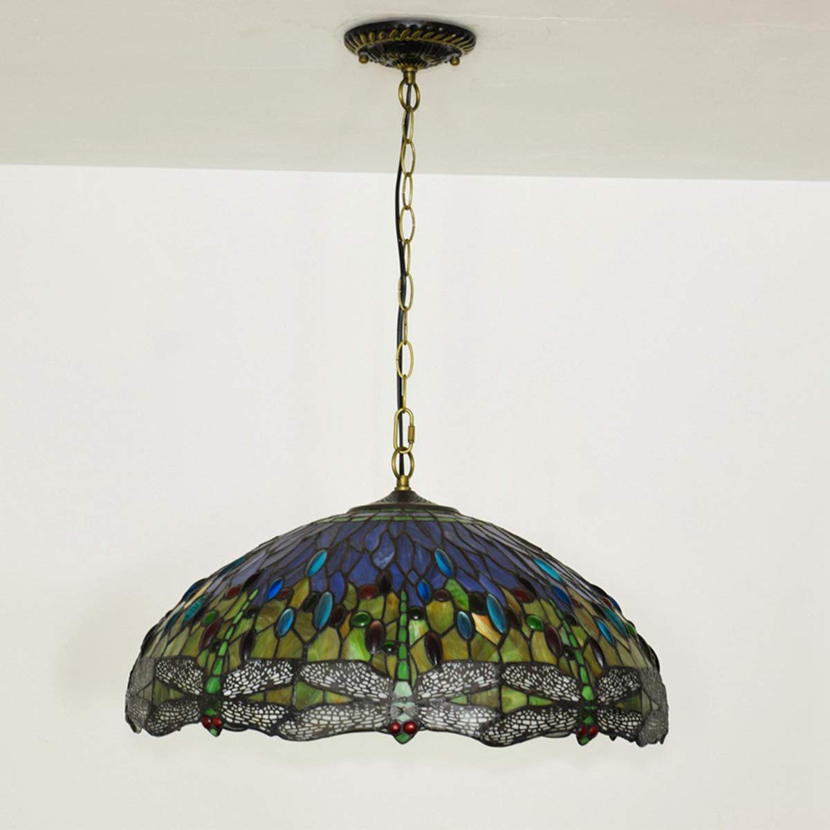 GDLight Tiffany Style Dragonfly Pendant Lights, 20-Inch Pastoral