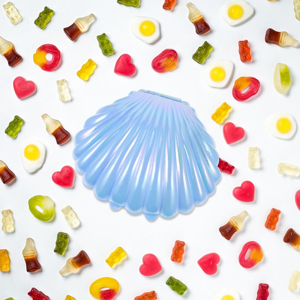Healifty 20pcs Seashell Candy Boxes Mini Sea Shells Candy Boxes Seashell Party Favor Containers Clam Treat Holders for Wedding Accessories Decorations Candy Supplies Blue