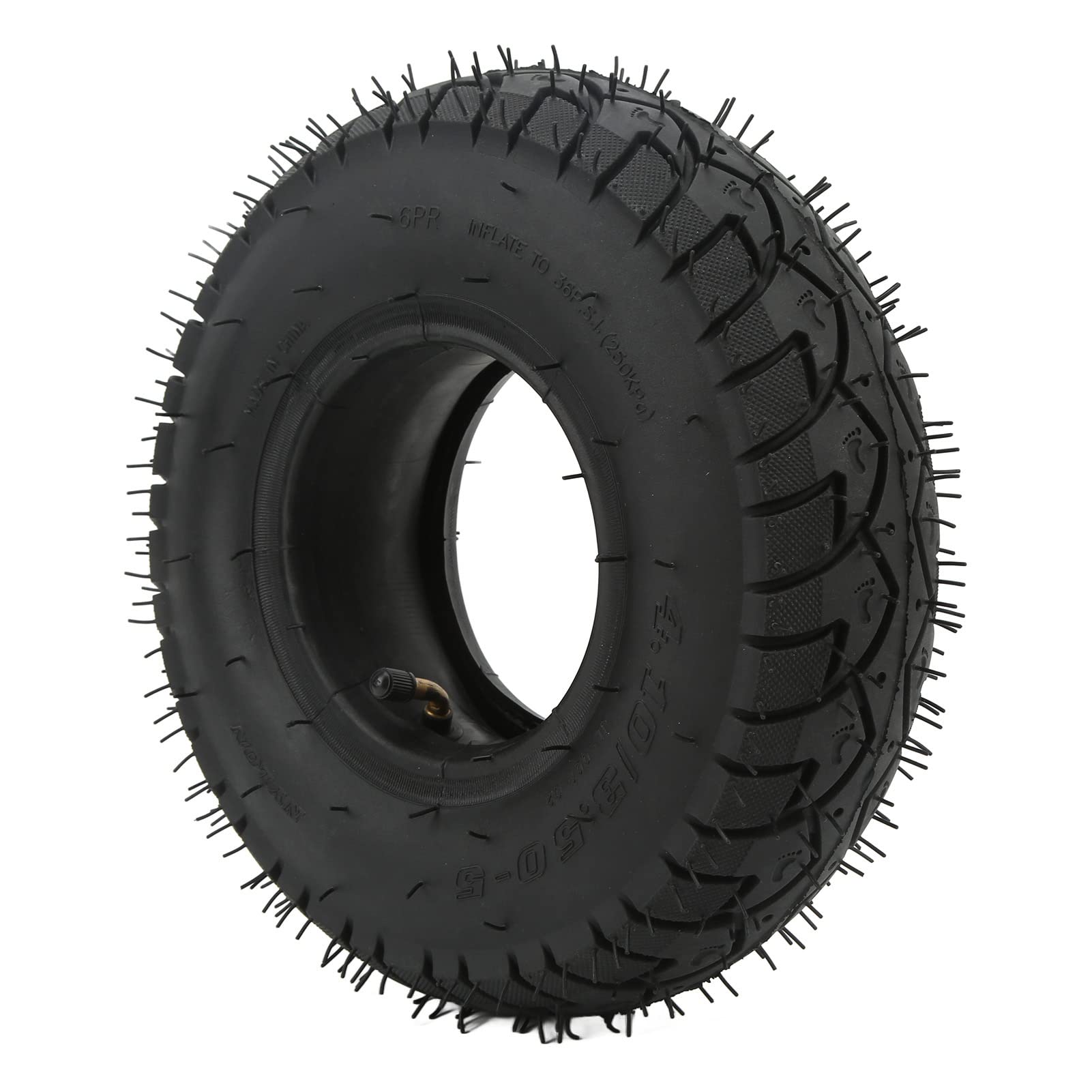 Diydeg 4.10/3.50?5 Tire and Set, Inflatable Rubber Electric Scooter Outer Tire and, Anti Skid and Shockproof Scooter Replacement Wheels Spare Accessories