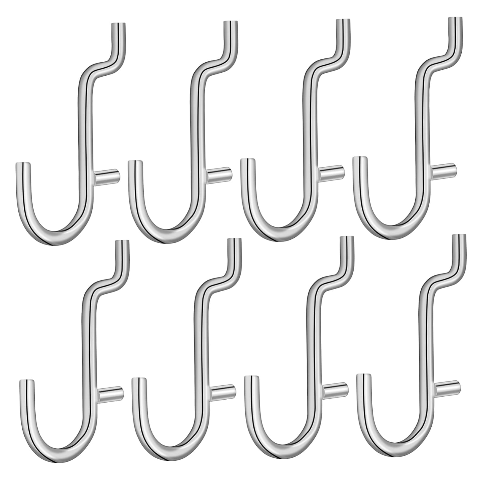AUTSUPPL 20pcs Peg Board Hook Peg Board Pegs Hanging Hooks Garage Hooks for Hanging Hooks for Peg Board DIY Pegboard Hooks Pegboard Accessories Garage Pegboard Hook Stainless Steel Silver