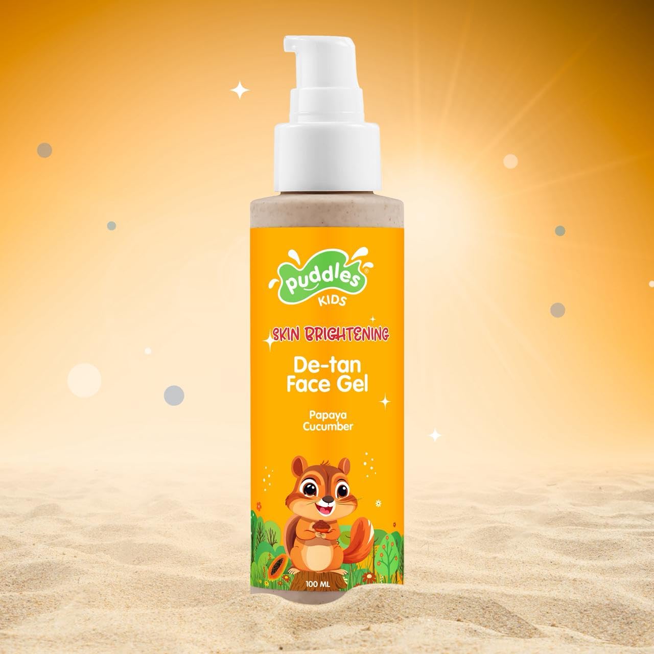 Puddles Kids Gentle De-Tan Face Gel (100 ML) | Chemical-Free Sun Tan Removal for Kids’ Sensitive Skin | Cucumber & Papaya Extract | Soothes, Cools & Brightens Naturally | Hydrating Safe for Daily Use-image-43