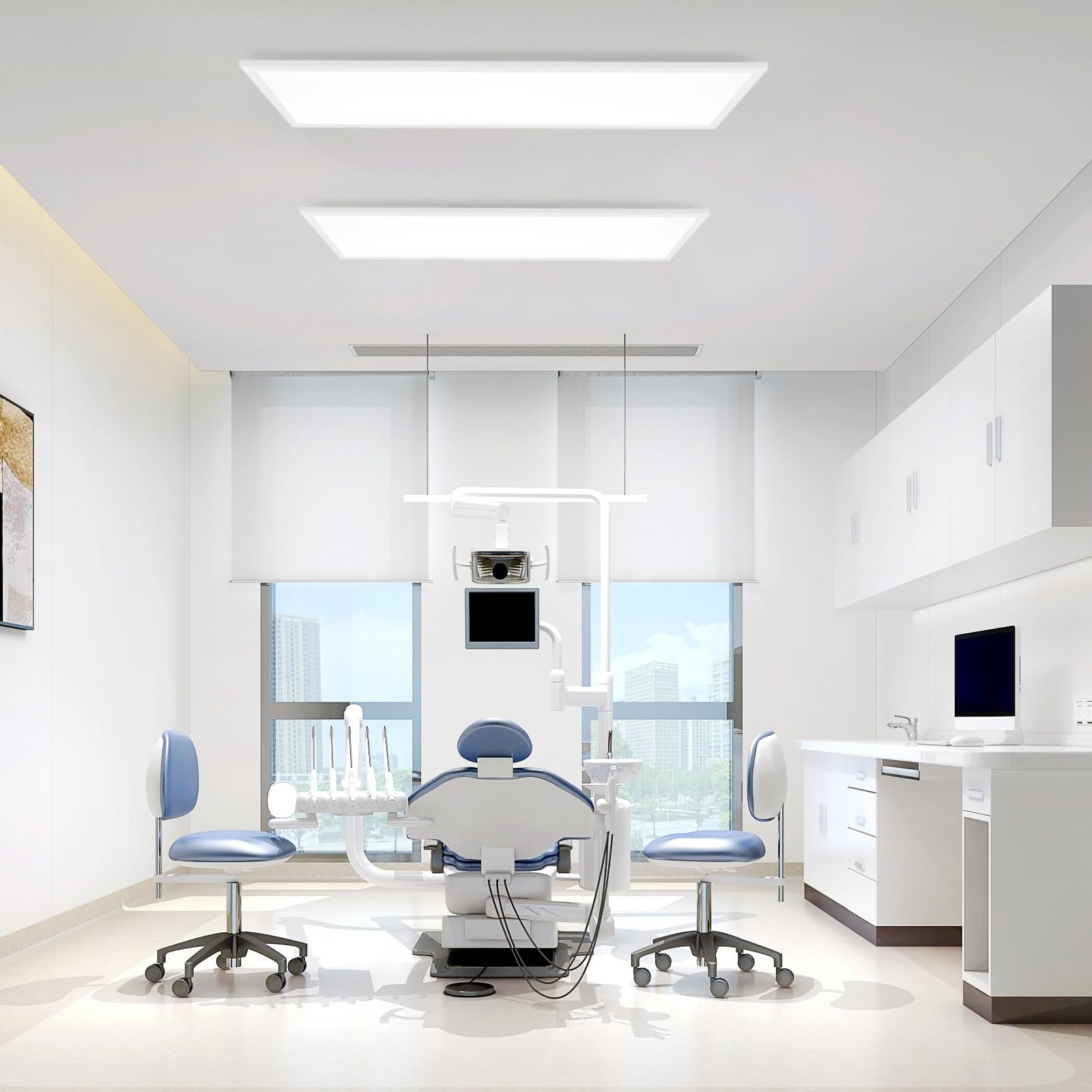 ZMH LED Panel Deckenleuchte 120x30cm -Flach Deckenlampe Lang Rechteckig Deckenpanel Dimmbar Weiße 40W Tageslichtlampe mit Fernbedienung für Büro Küche Flur Wohnzimmer Schlafzimmer