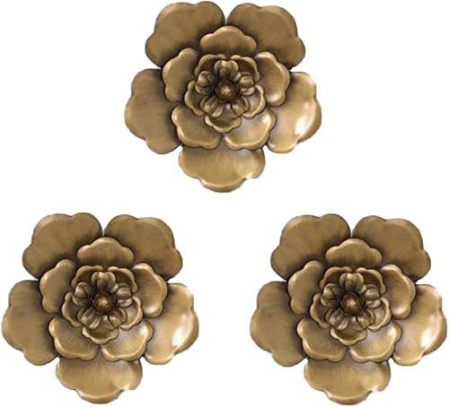 Miniatura 1 de Arte de pared de flores de metal grande, múltiples capas, decoración del hogar, para el hogar o al aire libre, jardín, porche, patio