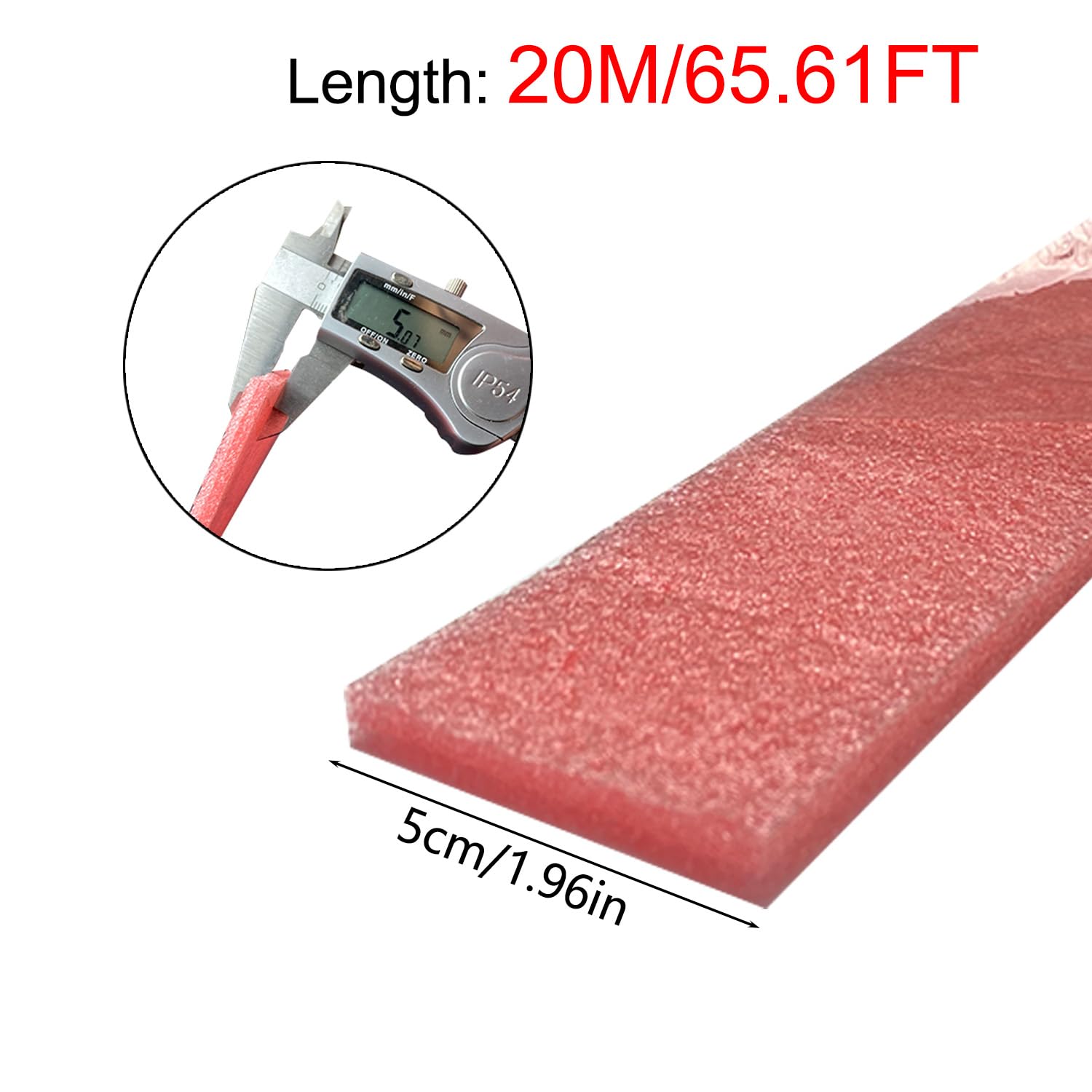 Randdämmstreifen für Ausgleichsmasse Selbstklebend 50mm x 5mm x 20m Randdämmung Behnfugenband für Fußbodenheizung (5cm)