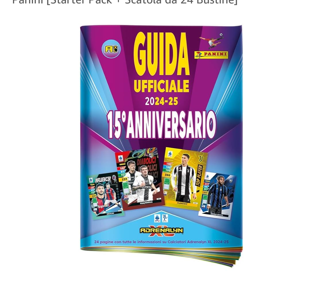 RACCOGLITORE ALBUM STARTER PACK CON 4 BUSTINE DI CARD ADRENALYN XL 2024/2025 CALCIATORI PANINI + 3 LIMITER EDITION + ...
