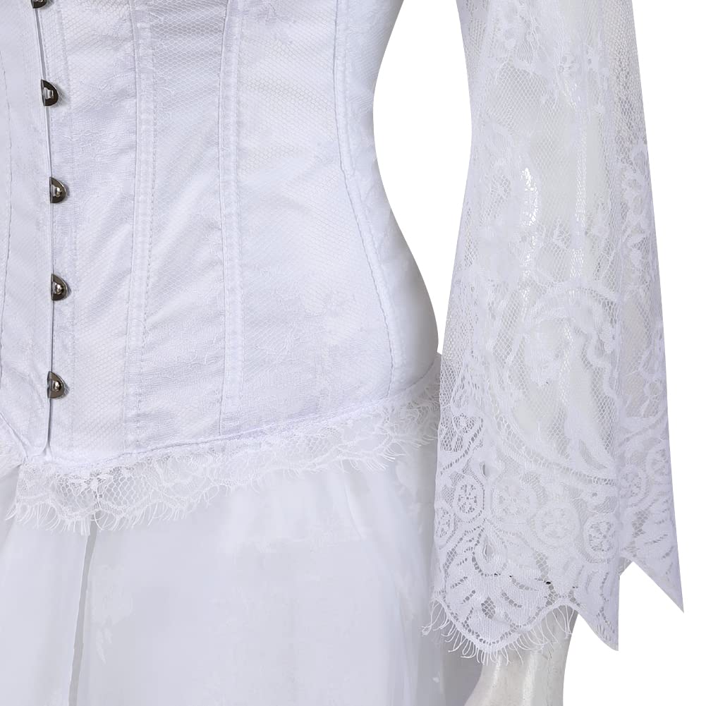 Grebrafan Damen Trachten Spitze Korsett Corsage mit Gothic Rock | Kostüm Korsett Frauen Karneval Pirat