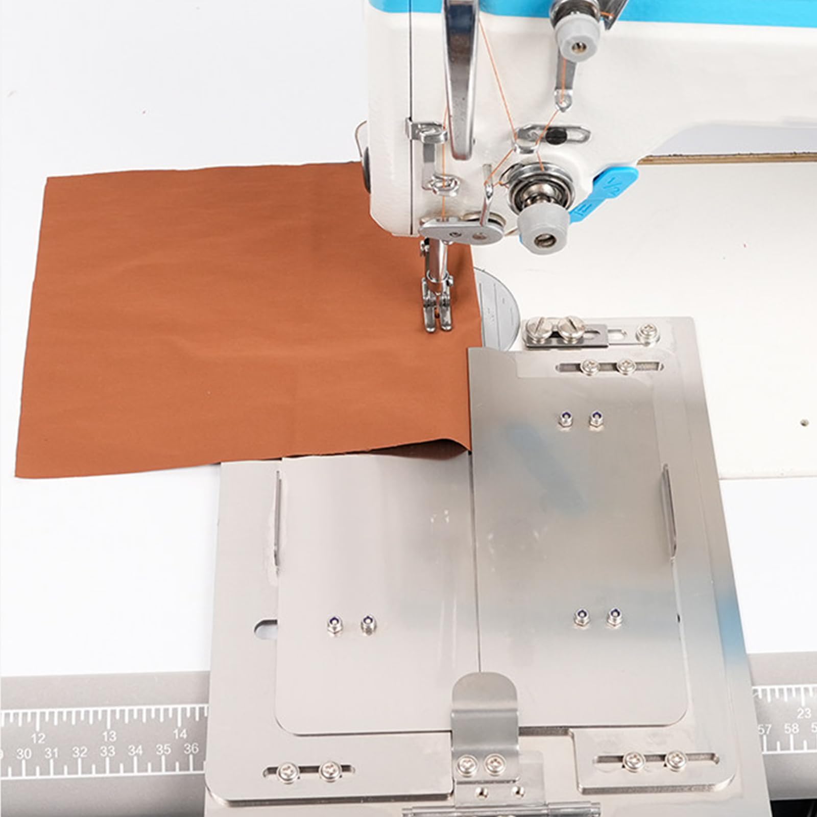 Carpeta de dobladillo de bolsillo de acero inoxidable, guía de costura ajustable, con 7 tiras de borde plegado (15-30 mm), para máquinas industriales de bloqueo plano y doble aguja