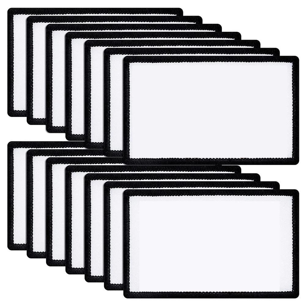 CTRLZS 14 Pcs Sublimation Patches Blank Fabric Ironing Rectangular Blank Patches Fabric Repair Patches for Clothes, Hats