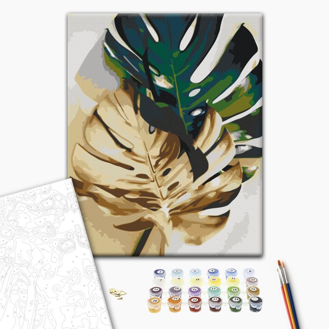 murando - Malen nach Zahlen Monstera tropische Blätter Natur, 40x50 cm
