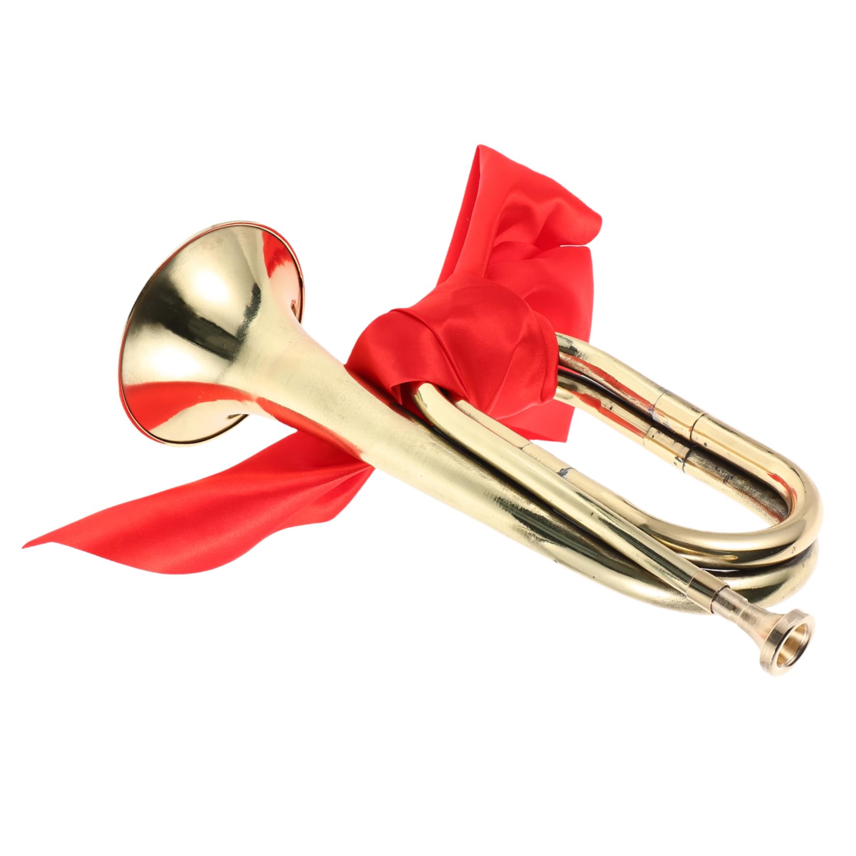 BESTonZON Daptable Music Band Bugle Teen Trumpet Horn for Musical Performances Brass Instrument Replaceable Mouthpiece