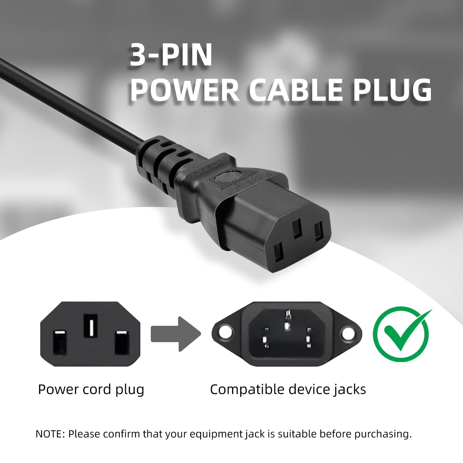 Amazon.com: 3 Prong Projector Power Cord for Epson, Optoma, Dell