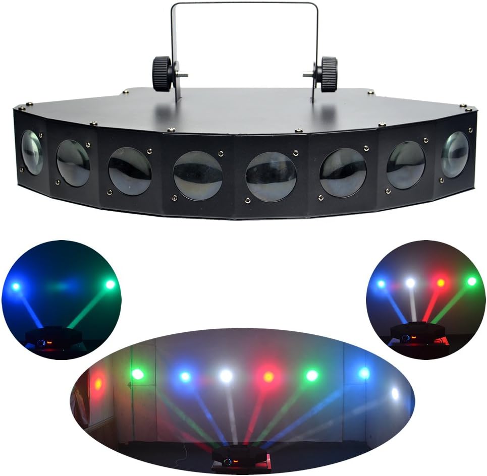 PRO 8 Lens 8 LEDs RBGW Sector Stage Beam Lights DMX512 Projector DJ Party Show Spotlights Lighting LE-8H