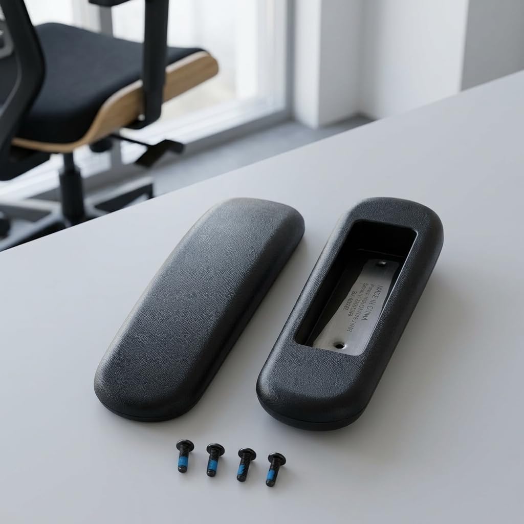 LIFKOME Office Chair Arm Pads Replacement Set 2 Pcs Black Polyurethane